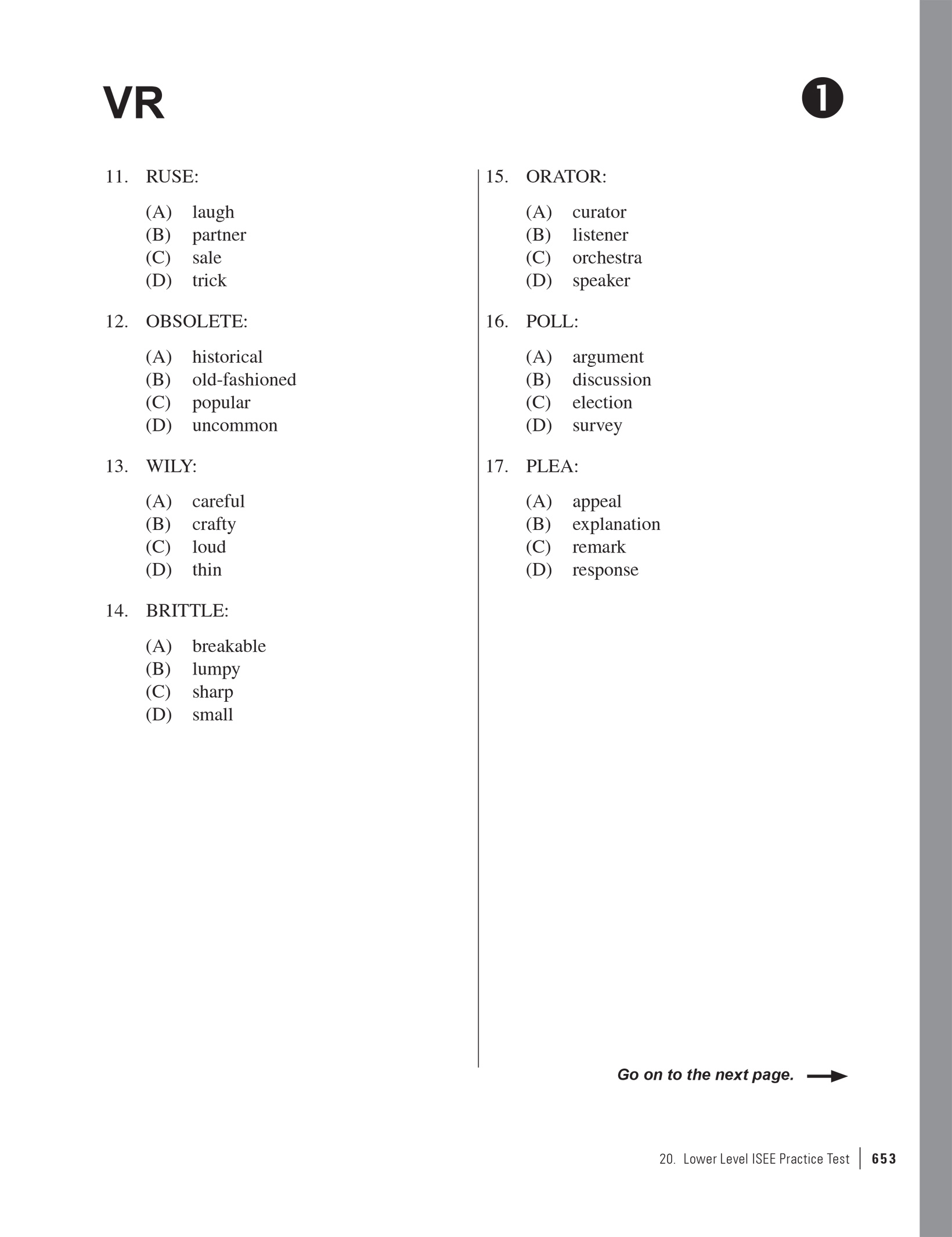 Extended Ebook Content For Cracking The SSAT ISEE 2019 Edition   Lower Level ISEE Practice Test Page06 